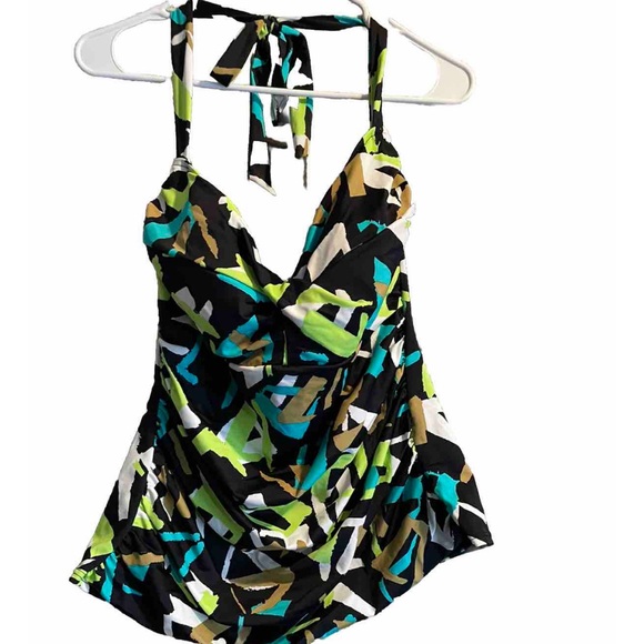 Upstream Womens Tankini Top Size 18w Multicolor 3303 - Picture 1 of 6